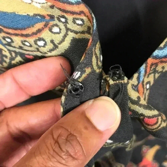 Free People Multi Print Boho Midi Dress Party Casual Paisley Print Size S - Picture 5 of 8